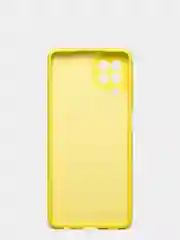 Желтый чехол силиконовый с защитой камеры для Samsung A22 / M32 / M22 с бархатной подкладкой