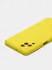 Желтый чехол силиконовый с защитой камеры для Samsung A22 / M32 / M22 с бархатной подкладкой