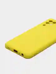 Желтый чехол силиконовый с защитой камеры для Samsung A22 / M32 / M22 с бархатной подкладкой
