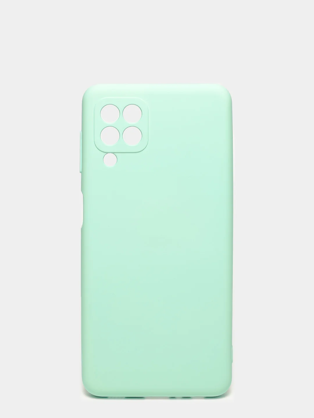 Бирюзовый чехол силиконовый с защитой камеры для Samsung A22 / M32 / M22 с бархатной подкладкой