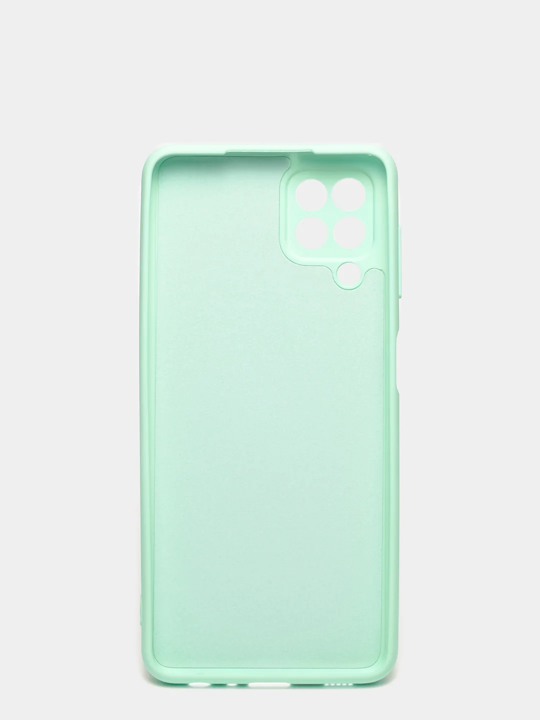 Бирюзовый чехол силиконовый с защитой камеры для Samsung A22 / M32 / M22 с бархатной подкладкой