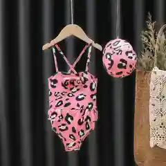 Пастельно-коралловый купальник детский с шапочкой