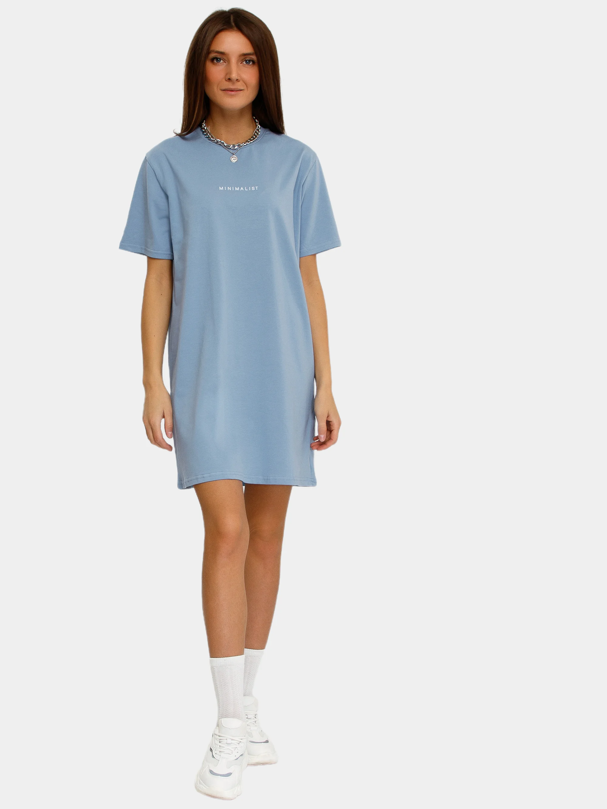 Платье-футболка Oversize с принтом, короткое