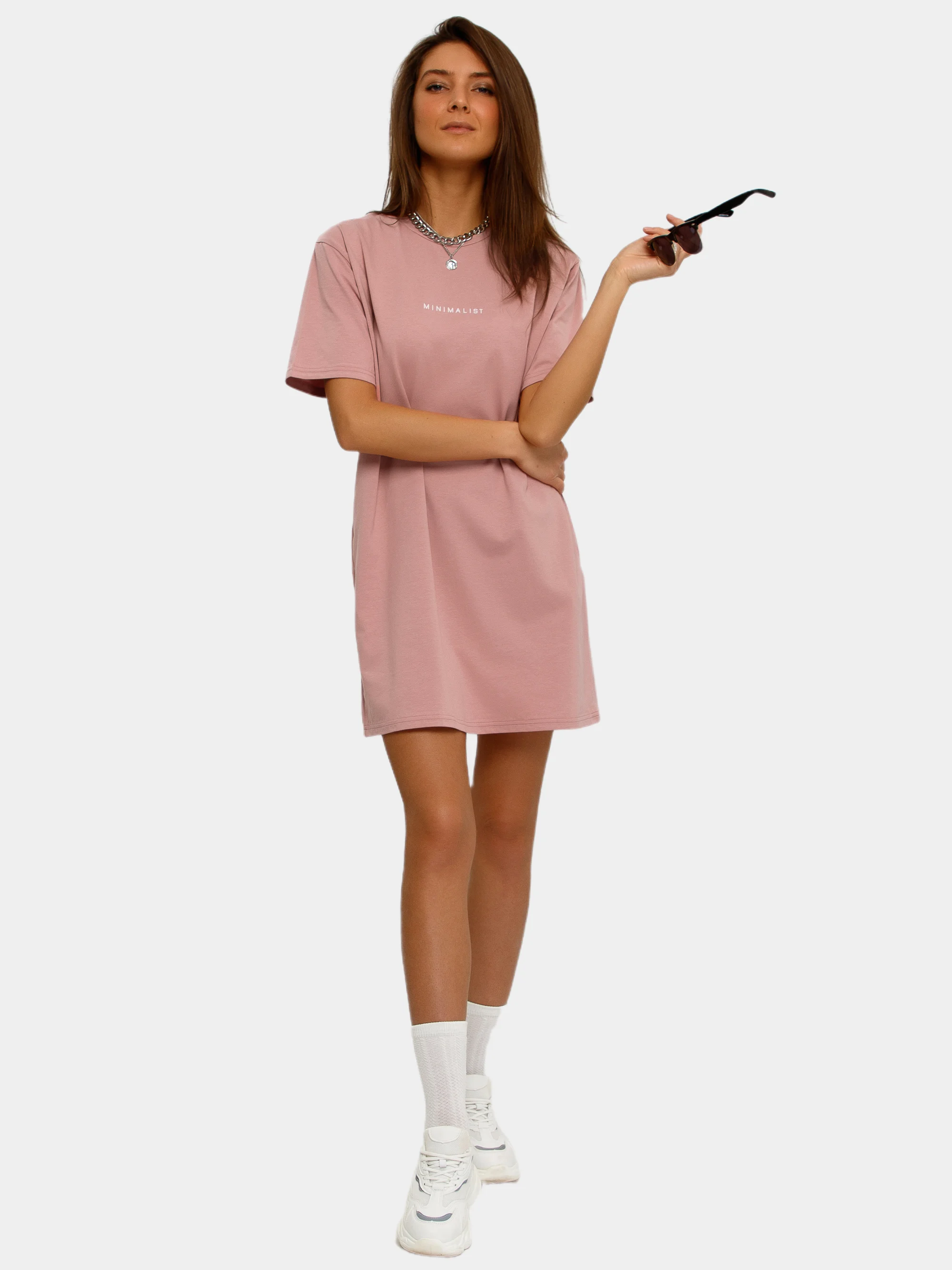 Платье-футболка Oversize с принтом, короткое