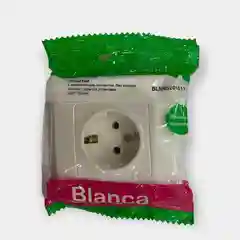 BLANCA розетка скрытой установки, с заземлением, без шторок, 16А, 250В, белый
