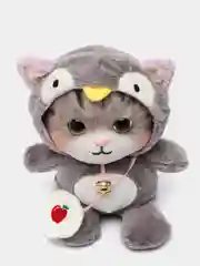 Серый мягкая игрушка "Котенок в шубке" с колокольчиком, 30 см