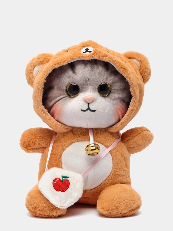Мягкая игрушка "Котенок в шубке" с колокольчиком, 30 см