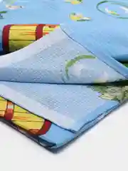 Голубой банное полотенце, вафельное, хлопок, 75 х 150 см, на день рождения