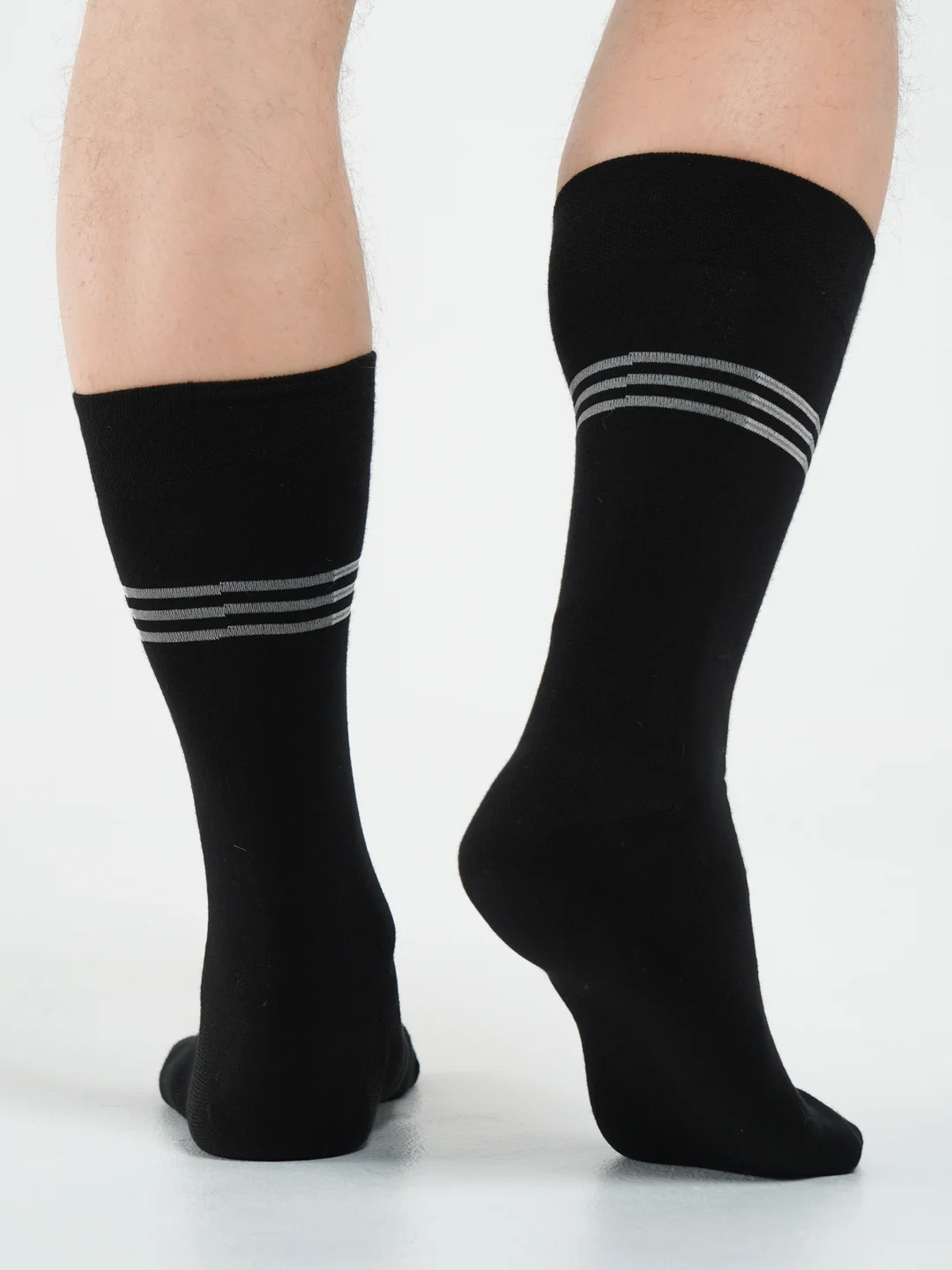 Серый носки мужские 3 пары Lw.Socks из хлопка с лайкрой, утепленные, носочки
