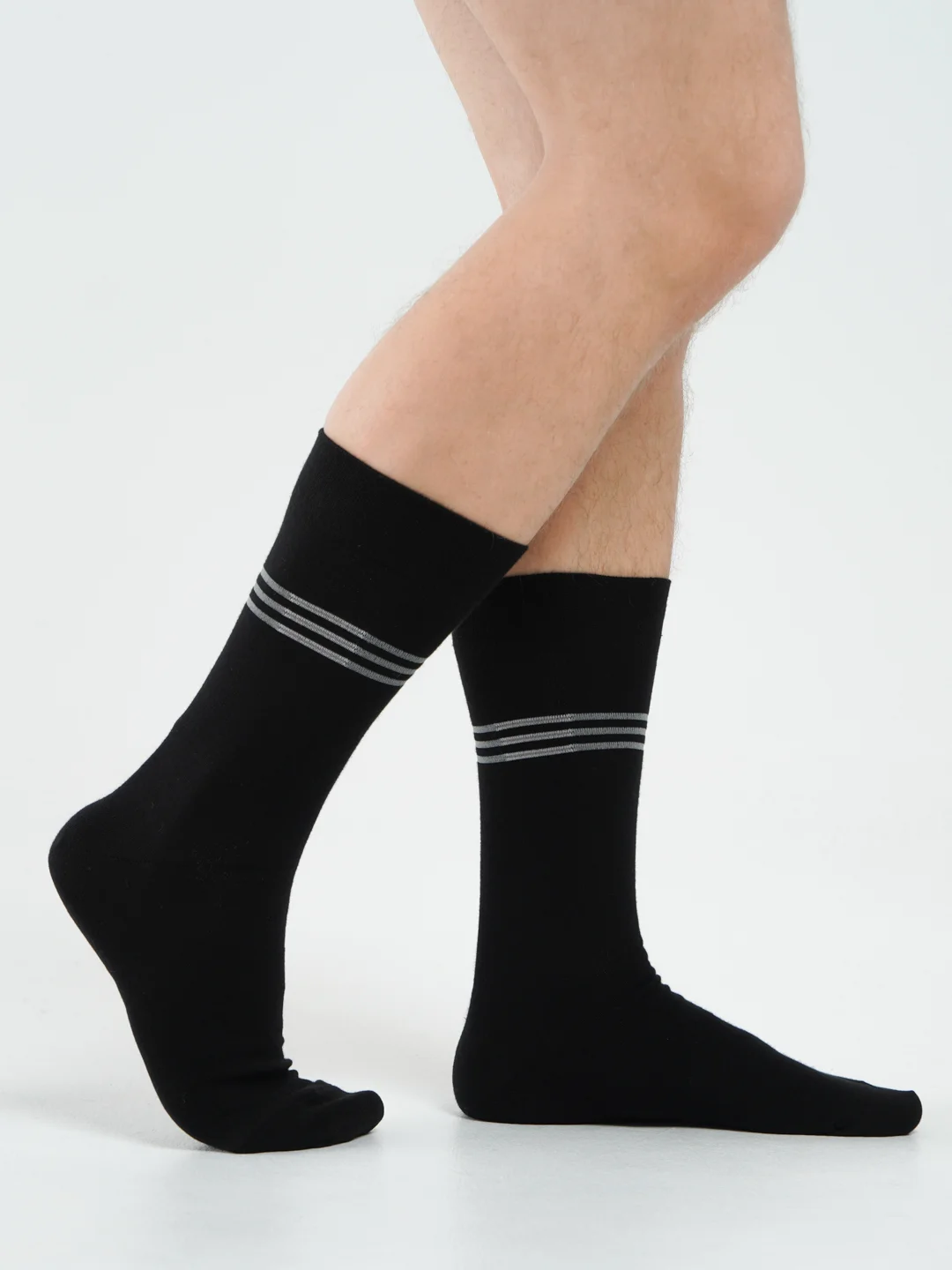 Серый носки мужские 3 пары Lw.Socks из хлопка с лайкрой, утепленные, носочки