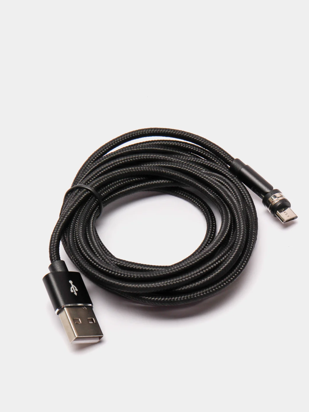 Черный usb кабель twitch 2.1 A магнитный для зарядки 2 -х метровые, поворот 180 градусов