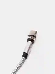 Серебряный usb кабель twitch 2.1 A магнитный для зарядки 2 -х метровые, поворот 180 градусов