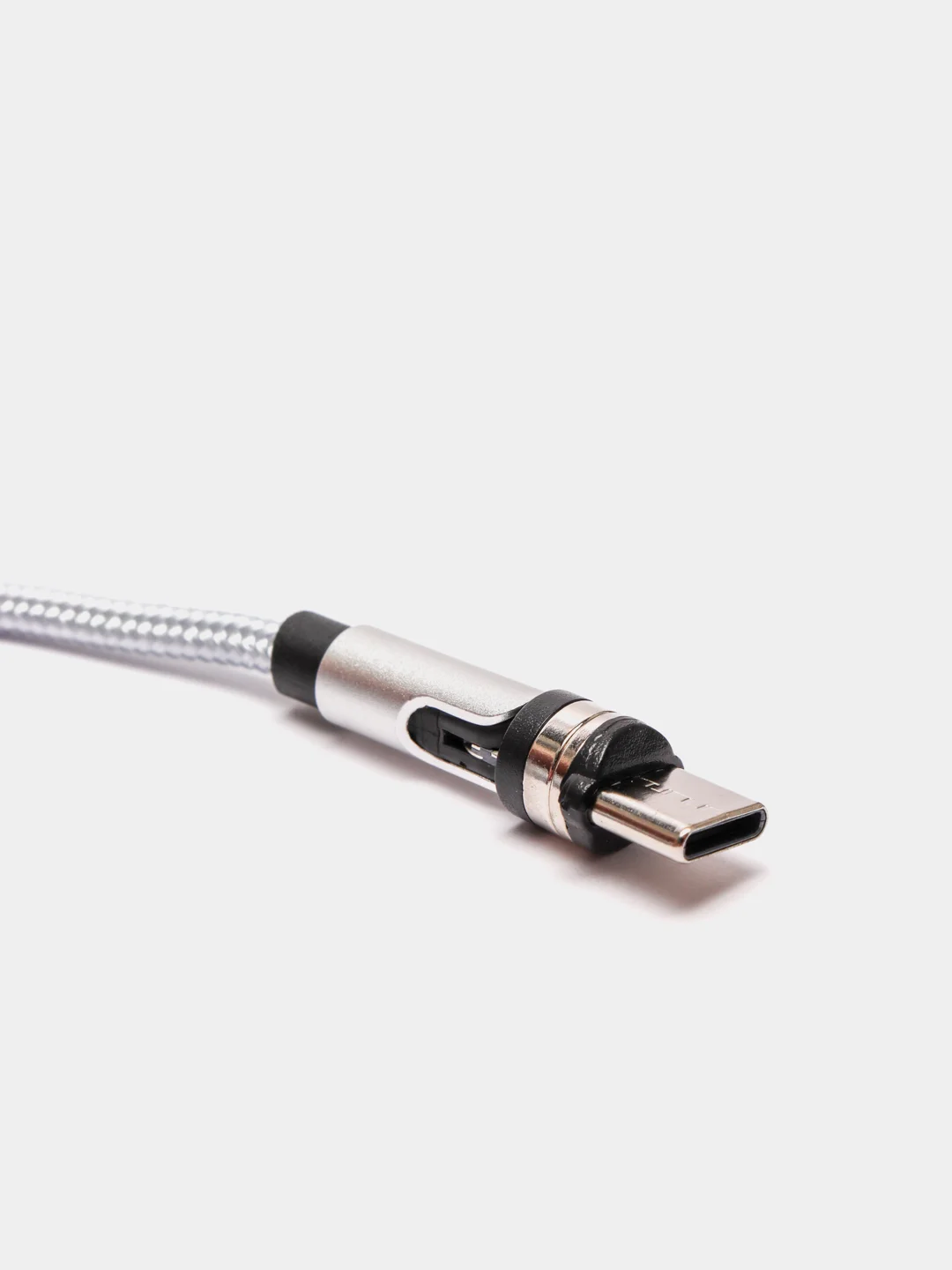 Серебряный usb кабель twitch 2.1 A магнитный для зарядки 2 -х метровые, поворот 180 градусов