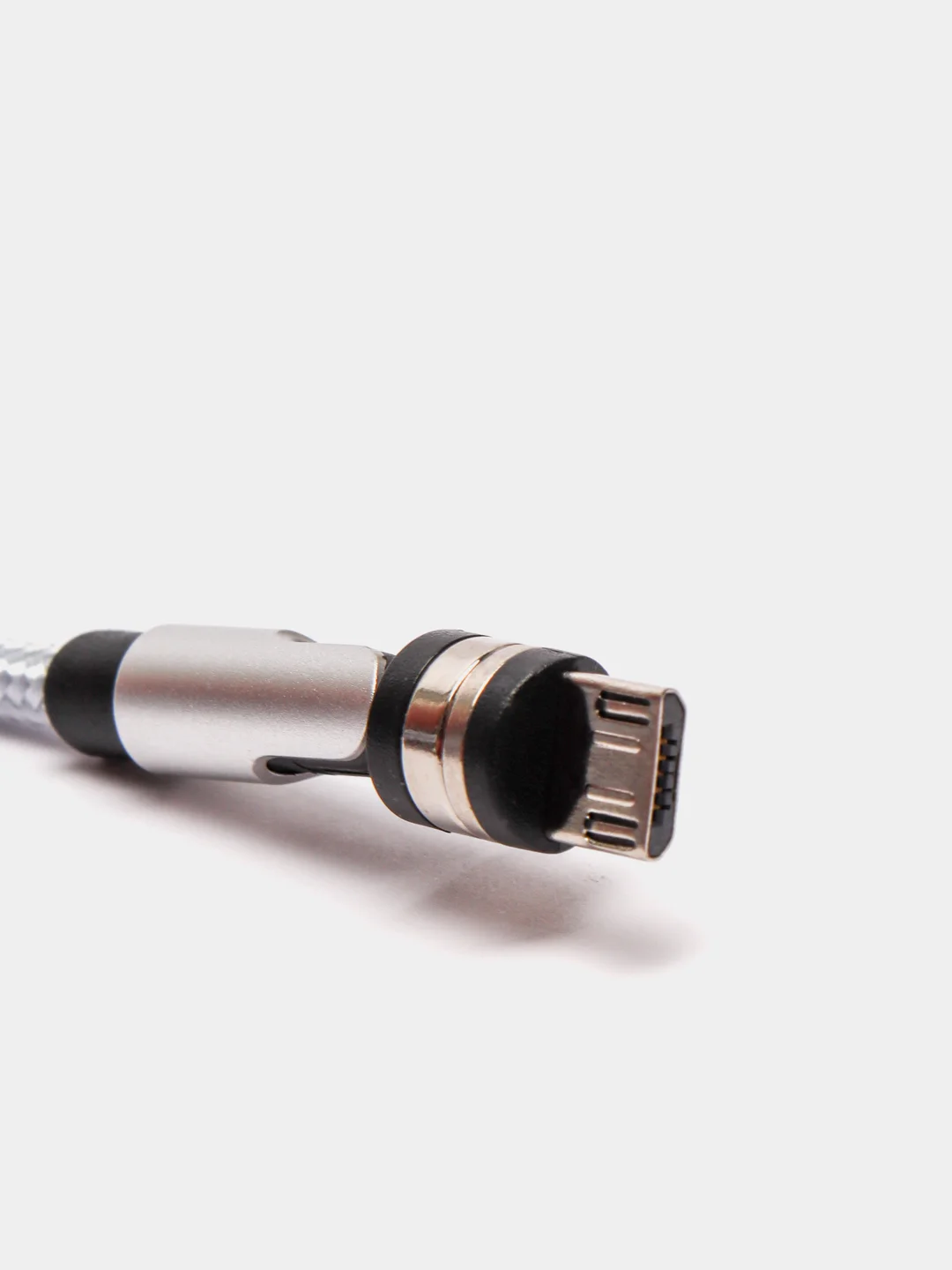 Серебряный usb кабель twitch 2.1 A магнитный для зарядки 2 -х метровые, поворот 180 градусов