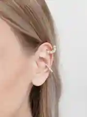 Белый серьги, каффы, цвет золотой