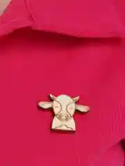 Зеленый значки деревянные "Веселые персонажи"