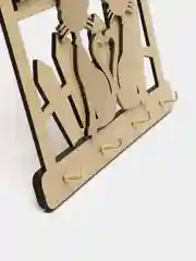 Золотой ключница настенная с кошками на 4 ключа / Вешалка для ключей
