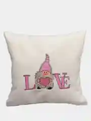 Белый подушка с вышивкой "Гномик Love"