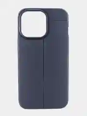 Темно-синий чехол для iPhone 13 Pro с тиснением под кожу