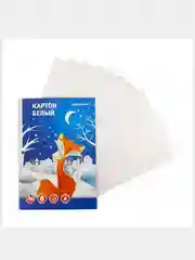 Картон белый немелованный "schoolФОРМАТ", 8 листов, А4, 190 г/м2, в папке