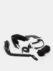 Черный бдсм набор, набор для влюбленных, Premium BDSM mini, 7 предметов