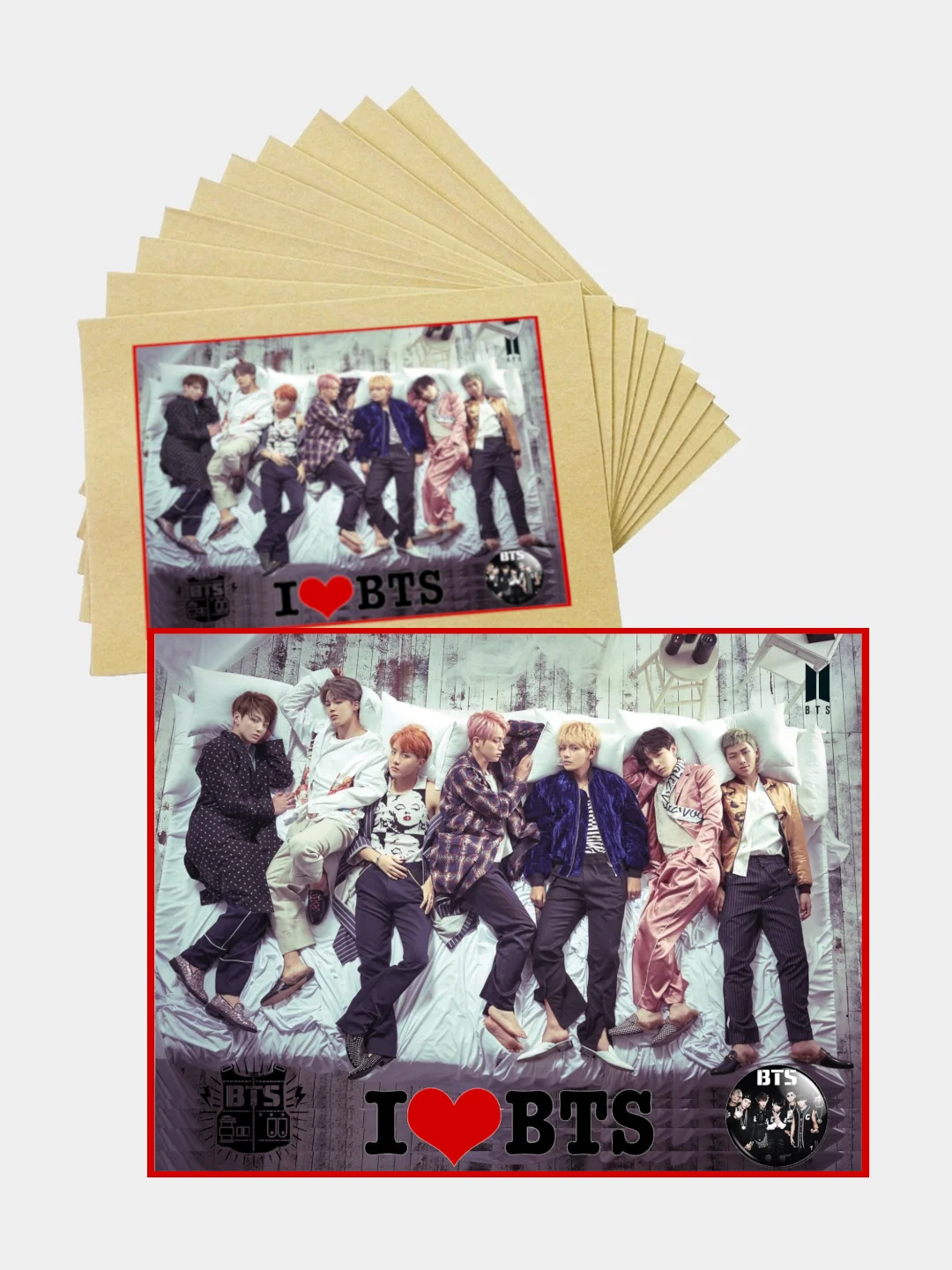 Конверт подарочный для денег с фото открыткой k-pop "BTS"
