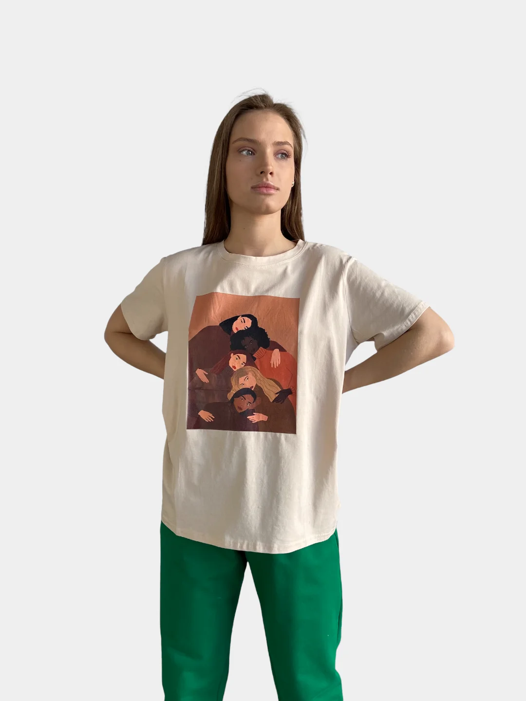 Футболка женская с принтом, oversize