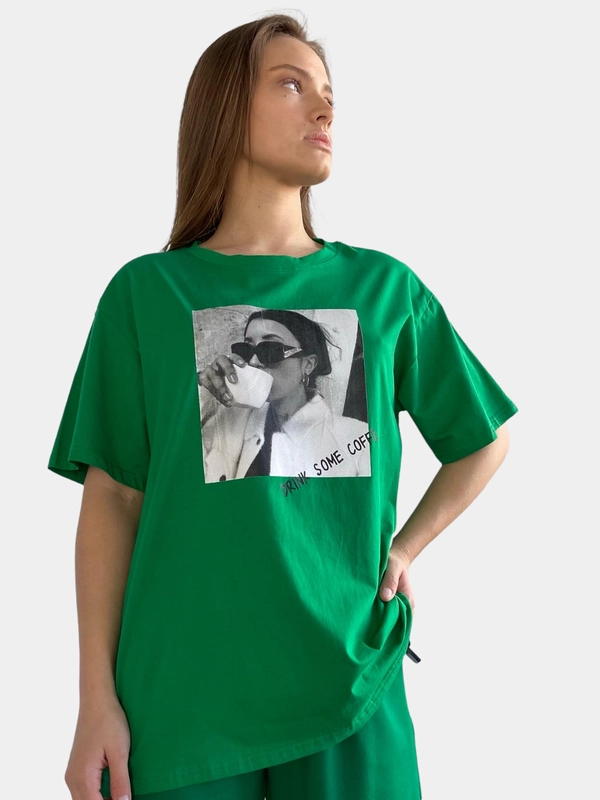 Футболка женская с принтом, oversize