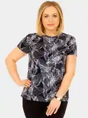 Черный футболка женская, 100% хлопок, большие размеры 50-60
