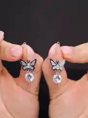 Серебряный серьги женские "Бабочки"