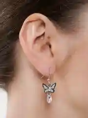 Серебряный серьги женские "Бабочки"