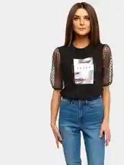 Футболка женская с рукавами из сеточки