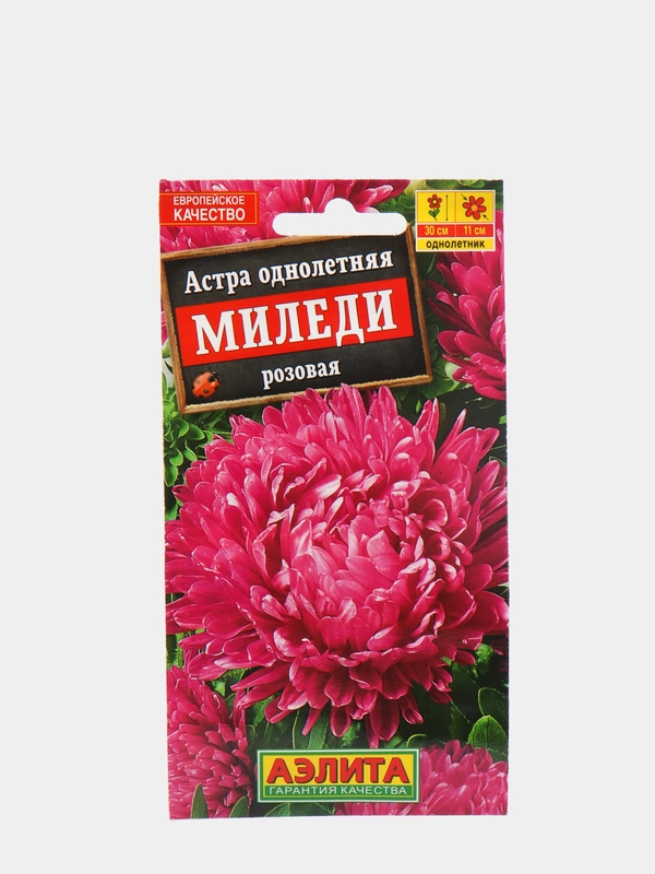 Астра "Миледи", розовая, семена, цветы