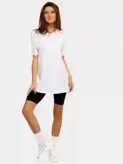 Белый футболка женская Oversize, однотонная, 100% хлопок