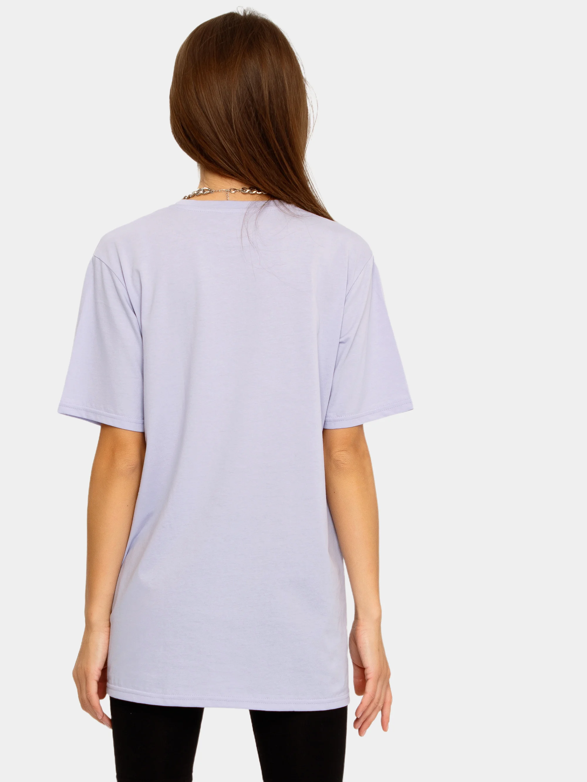 Белый футболка женская Oversize, однотонная, 100% хлопок