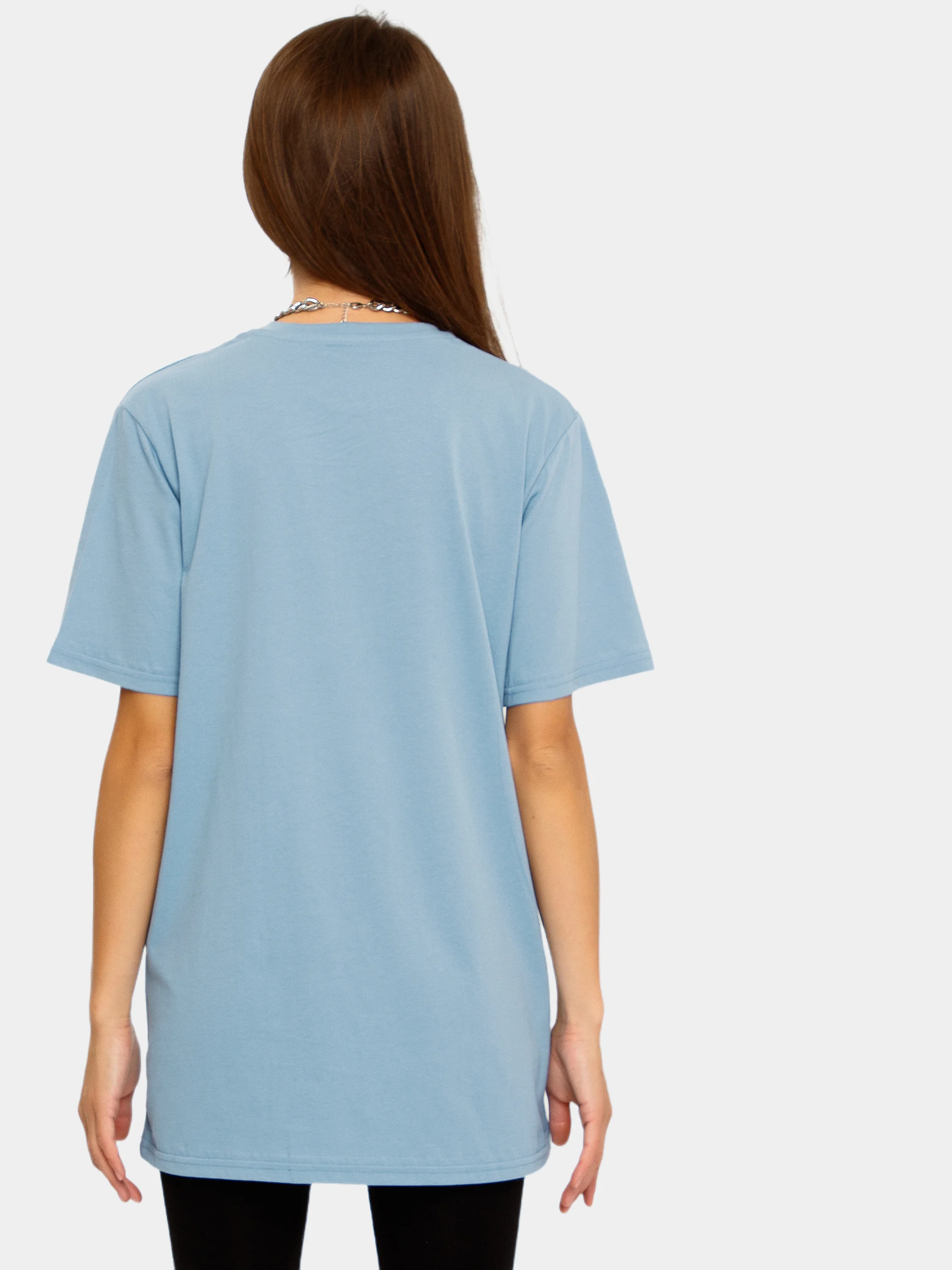Белый футболка женская Oversize, однотонная, 100% хлопок