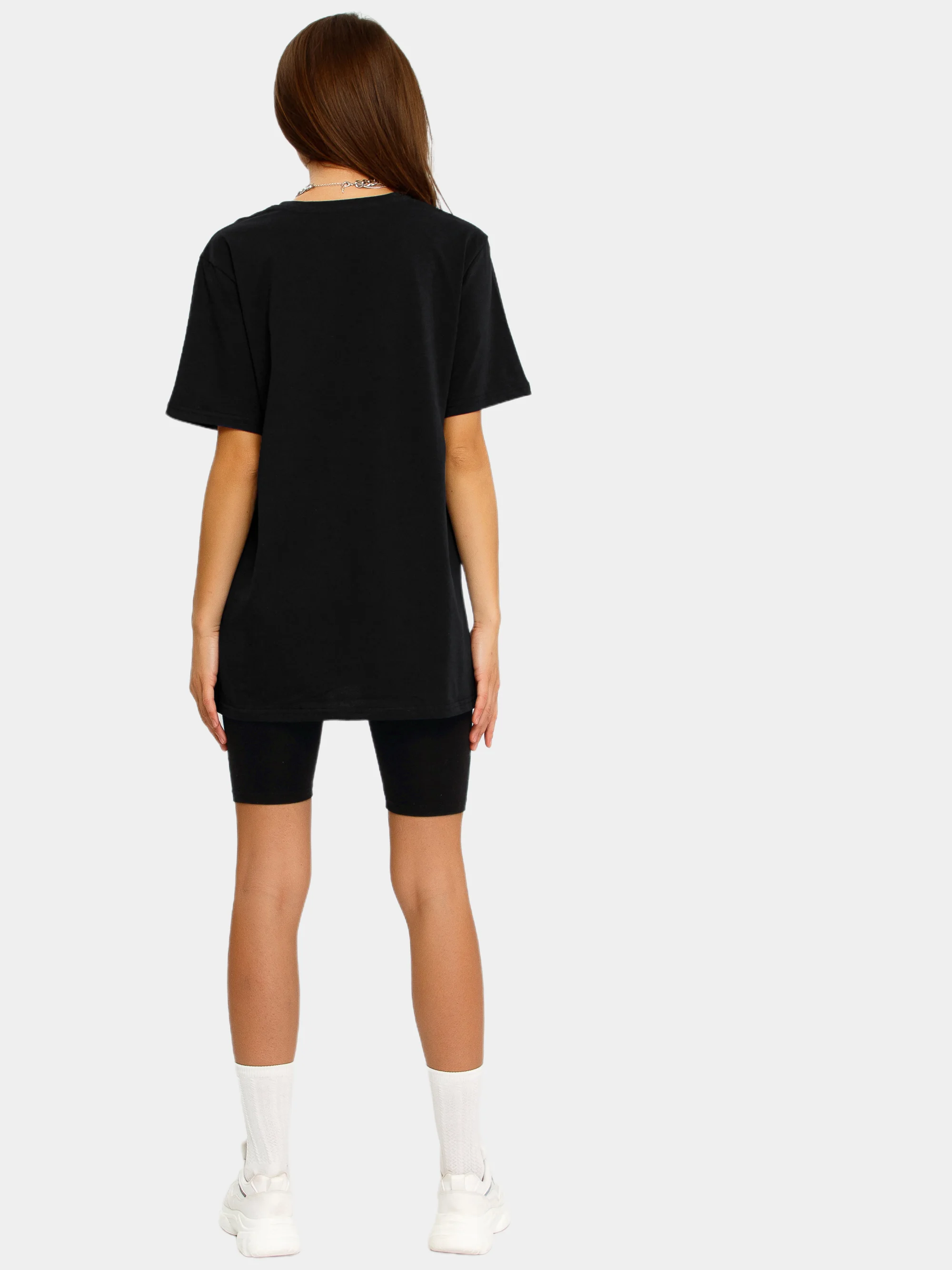 Белый футболка женская Oversize, однотонная, 100% хлопок