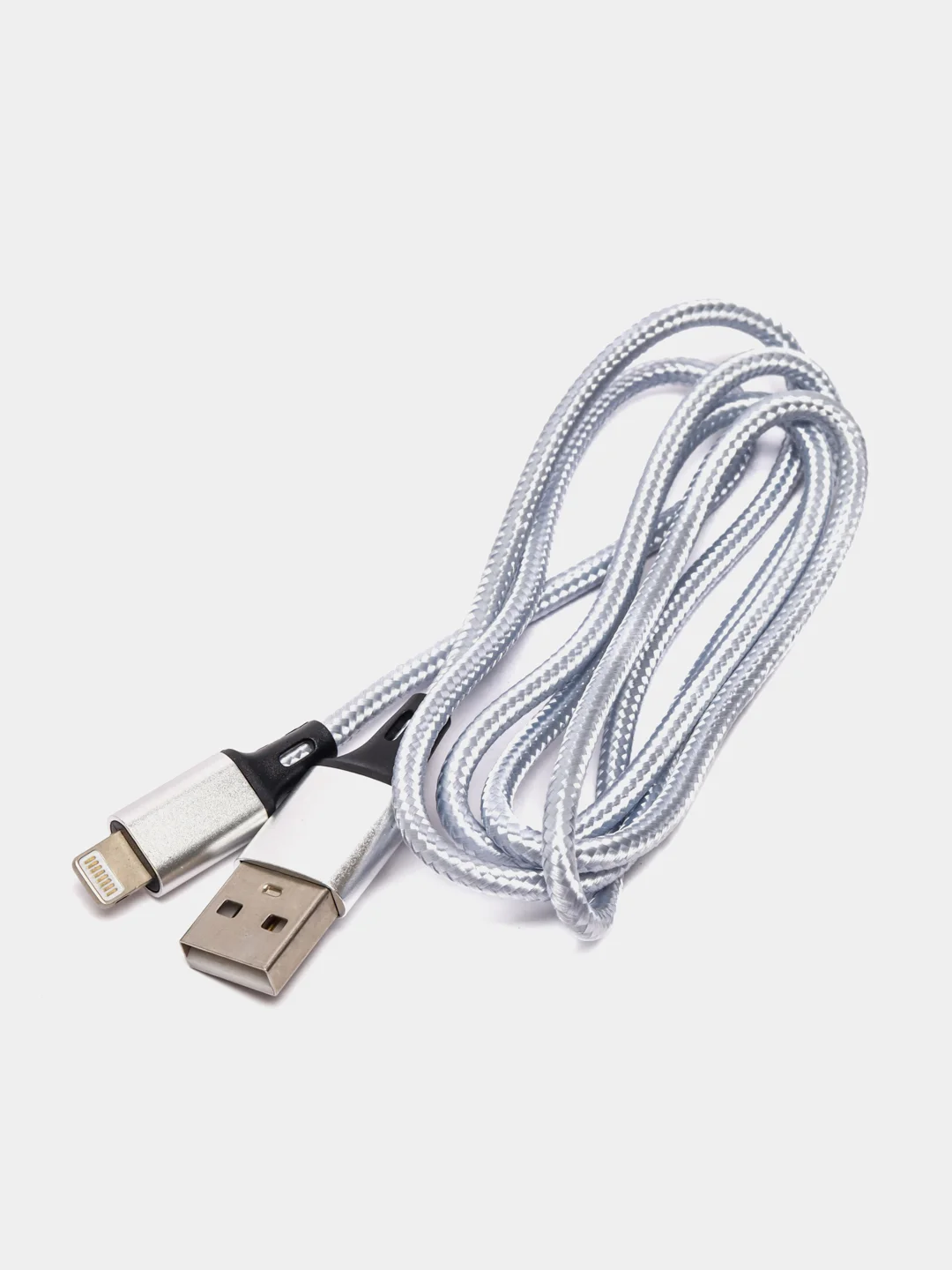 Серебряный usb кабель 2.0 А Apple Lythning, type C, micro usb