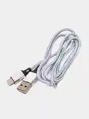 Серебряный usb кабель 2.0 А  Apple Lythning, type C, micro usb