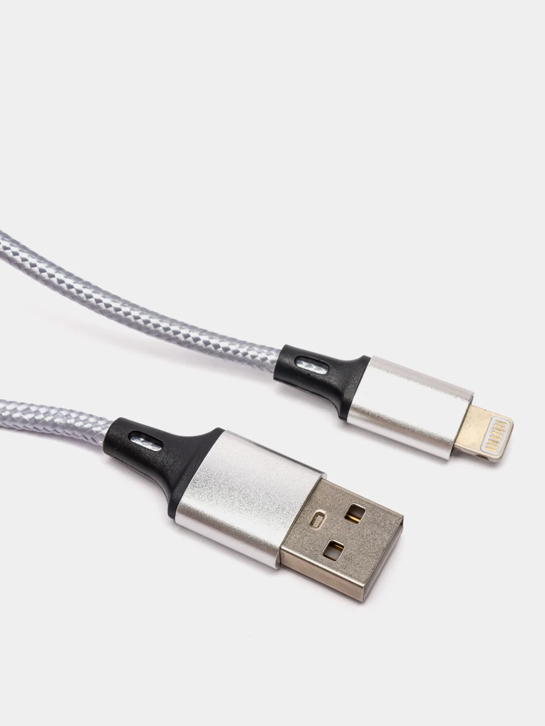 Серебряный usb кабель 2.0 А Apple Lythning, type C, micro usb