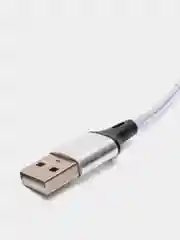Серебряный usb кабель 2.0 А  Apple Lythning, type C, micro usb