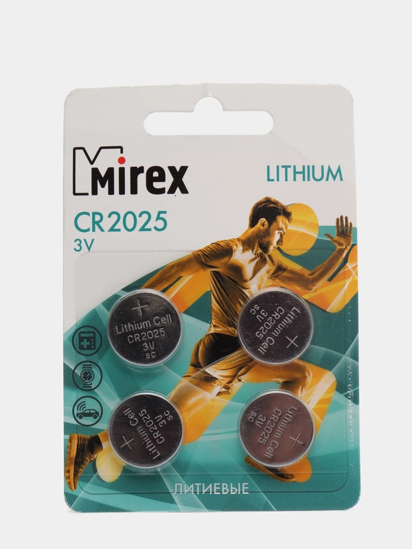 Батарейка литиевая Mirex CR 2025 3в, 4 шт