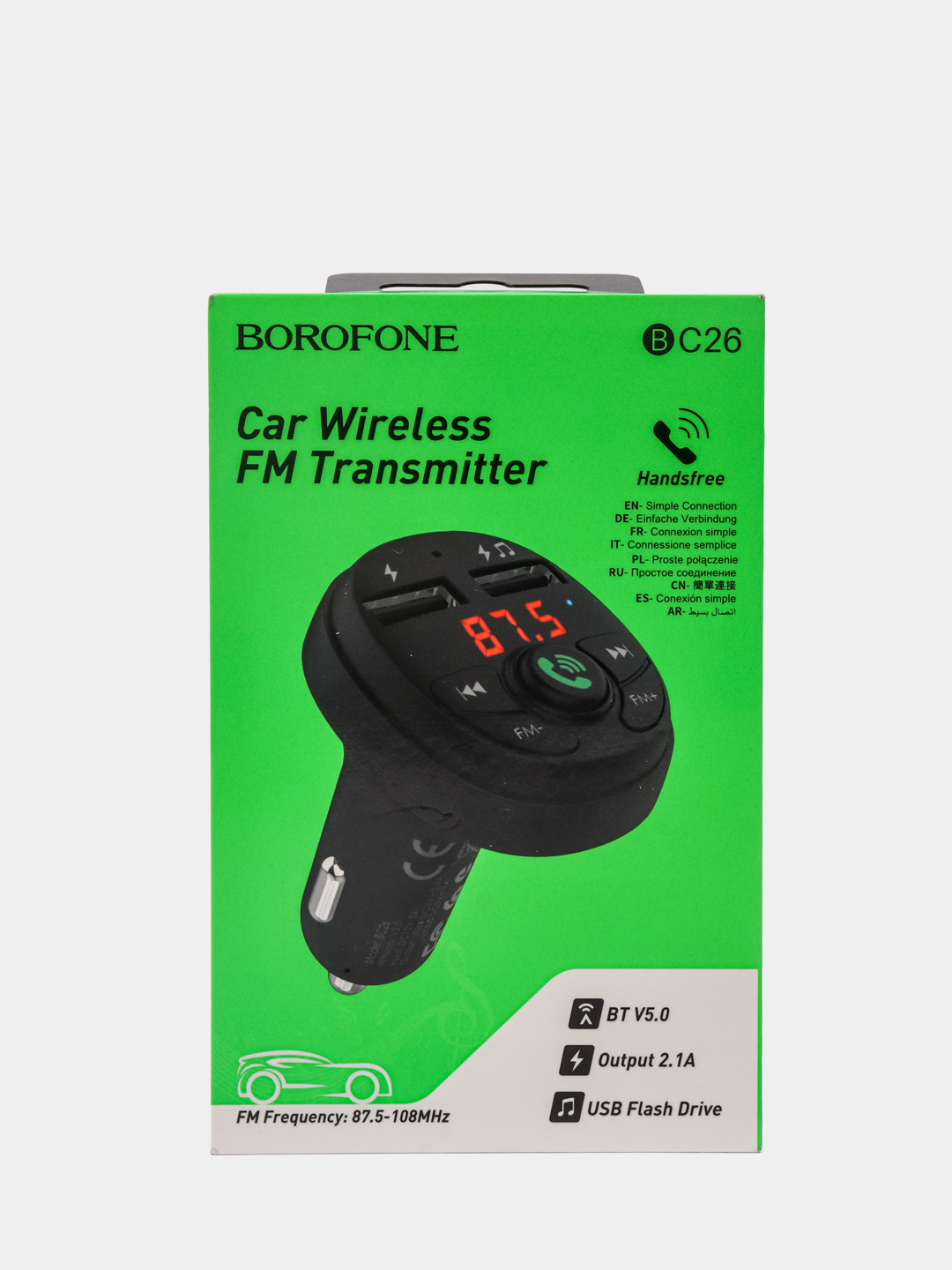 FM модулятор-трансмитер Bluetooth Borofone BC26, 2 USB, черный купить по  цене 970 ₽ в интернет-магазине Магнит Маркет