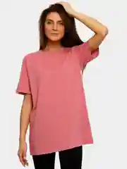 Коралловый футболка женская Oversize, однотонная, большие размеры 42-56