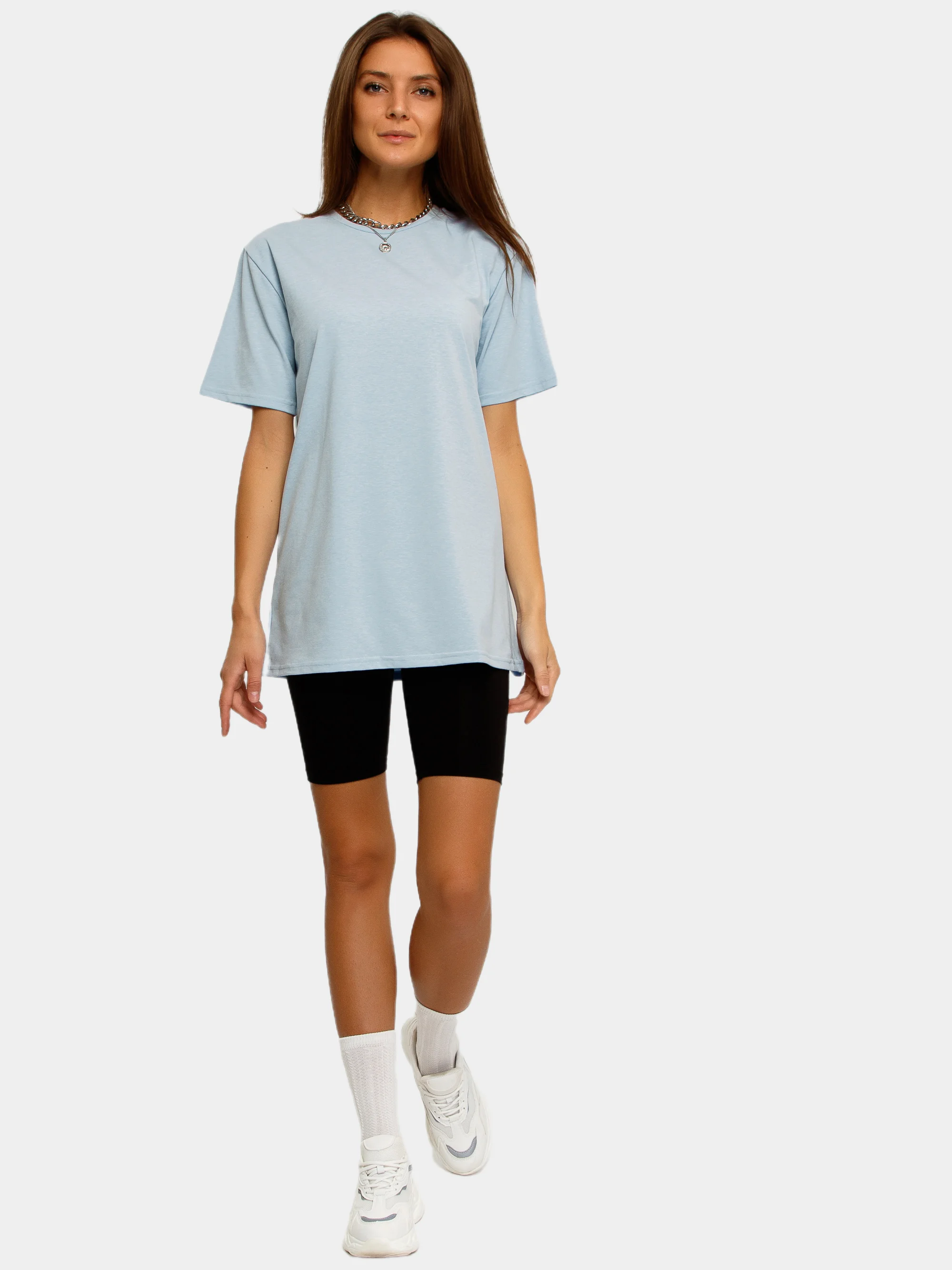 Футболка женская Oversize, однотонная, большие размеры 42-56