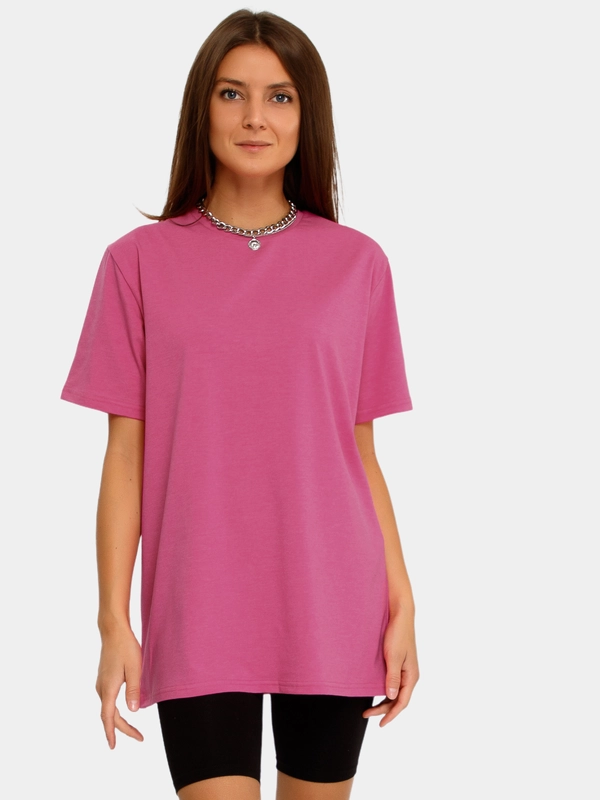 Футболка женская Oversize, однотонная, большие размеры 42-56