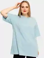 Ледяной футболка женская Оversize, однотонная, большие размеры 42-60