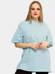 Небесно-голубой футболка женская Оversize, однотонная, большие размеры 42-60