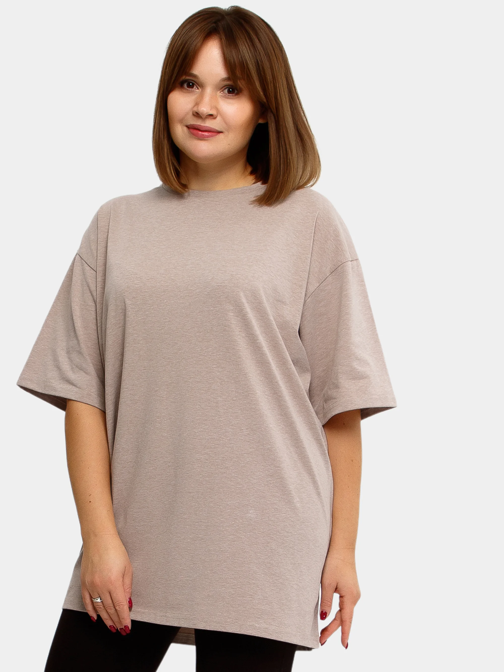 Футболка женская Oversize, однотонная, большие размеры 42-56
