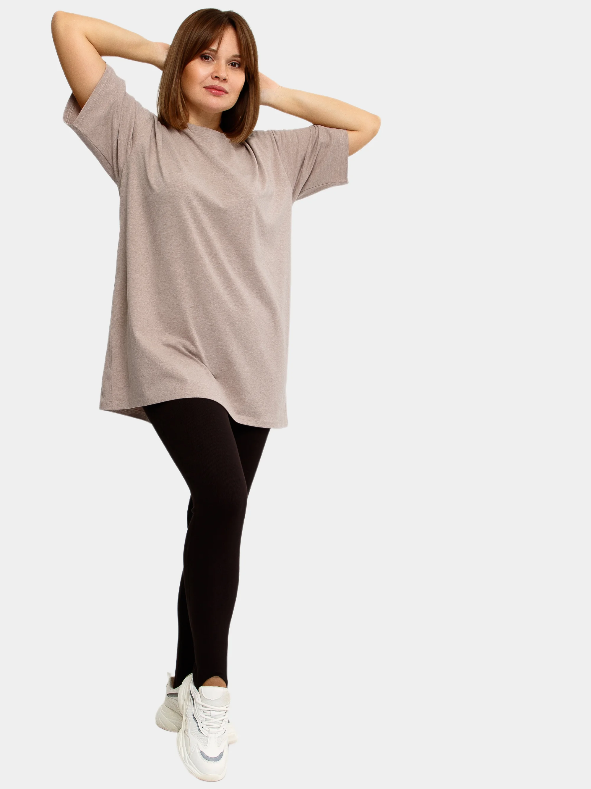 Футболка женская Oversize, однотонная, большие размеры 42-56